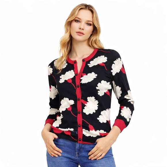 Moschino Sweaters - Moschino Cheap and Chic Collection Women's carnation intarsia Cardigan Sweater S